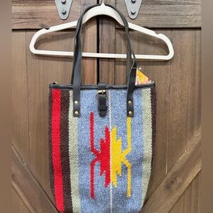 NWT RAJ-Anthropologie Southwest Wool Tote Bag – Leather‎